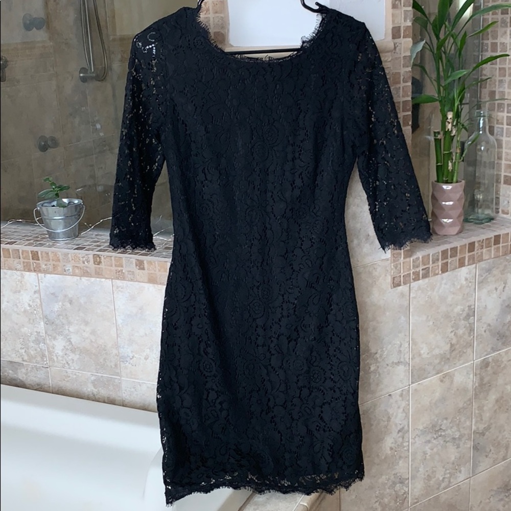 Black lace cocktail dress